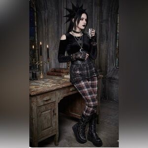 Dolls Kill X Emily The Strange Plaid Pants Size S Goth Dark Academia Emo Punk